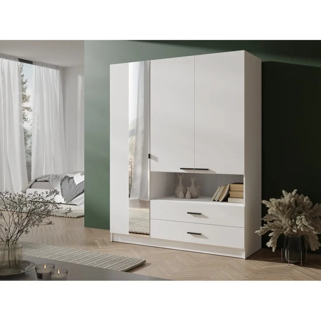 Armadio 3 ante MEIJE – 158,3 x 200 x 54,6 cm – Colore bianco