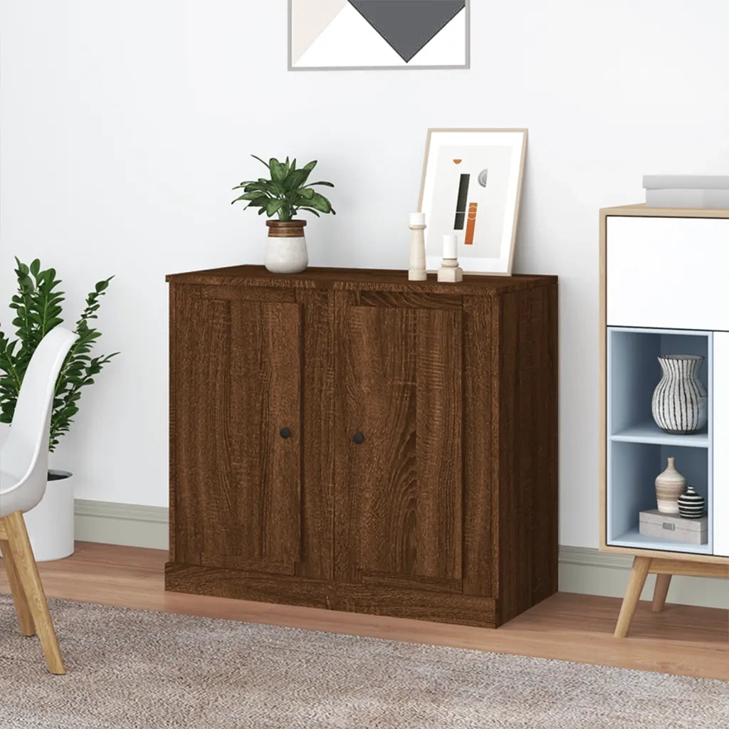 Credenze 2pz Rovere Marrone 37,5x35,5x67,5 cm Legno Multistrato 816215