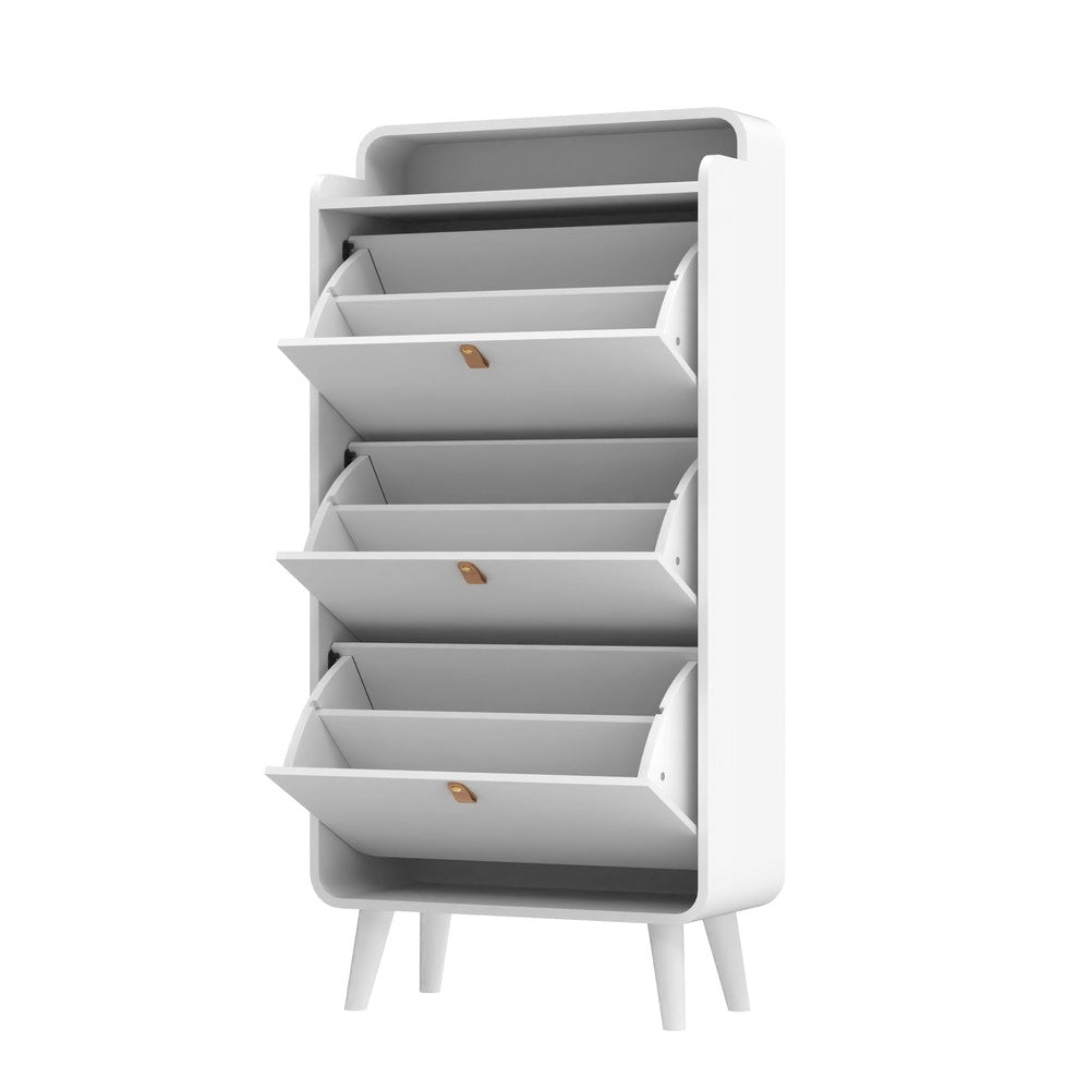 Scarpiera Slim con Ante Ribaltabili e Ripiani ¨C MINIMAL ¨C Bianco