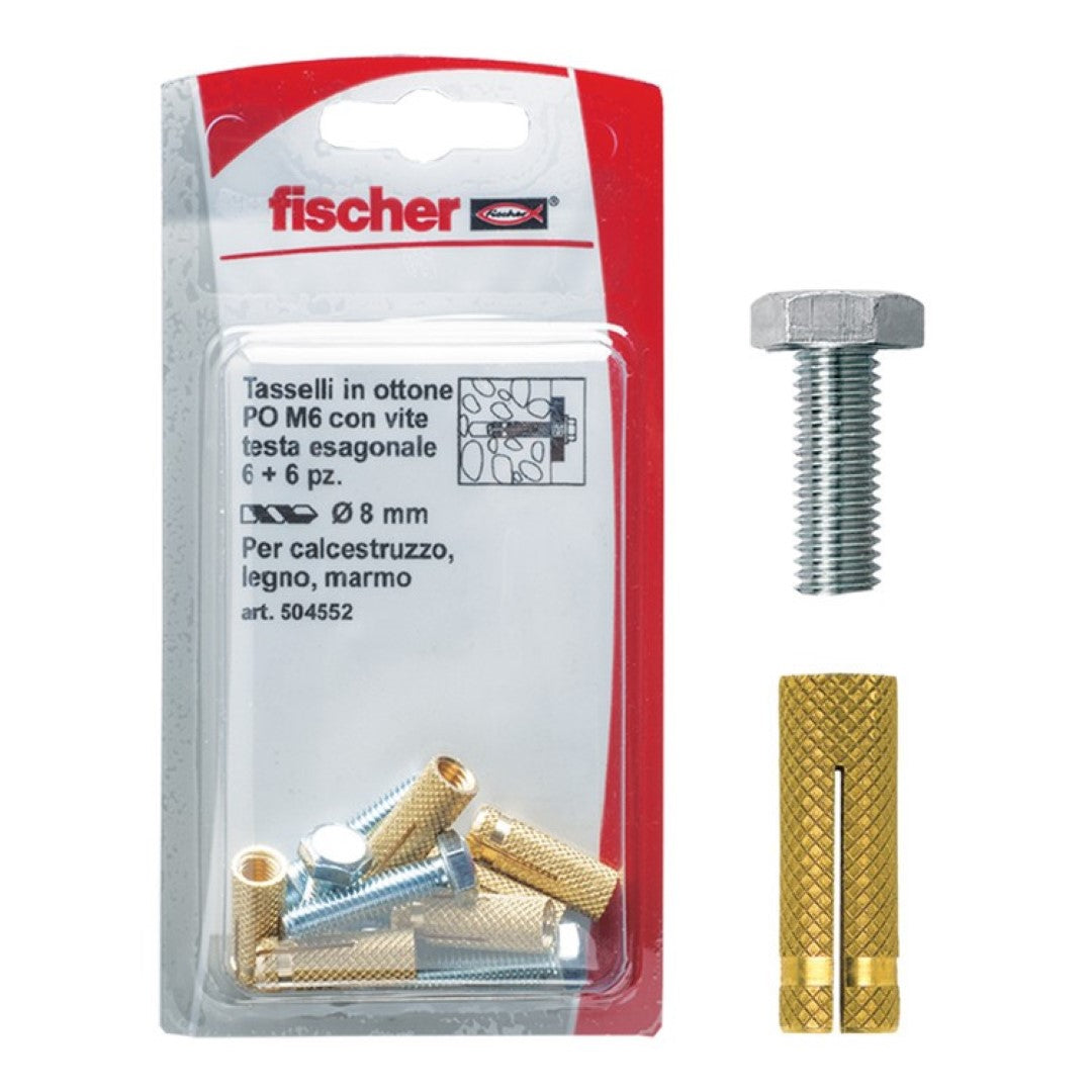 Tasselli Ottone Po M 8 K Set 5 Pezzi - Fischer