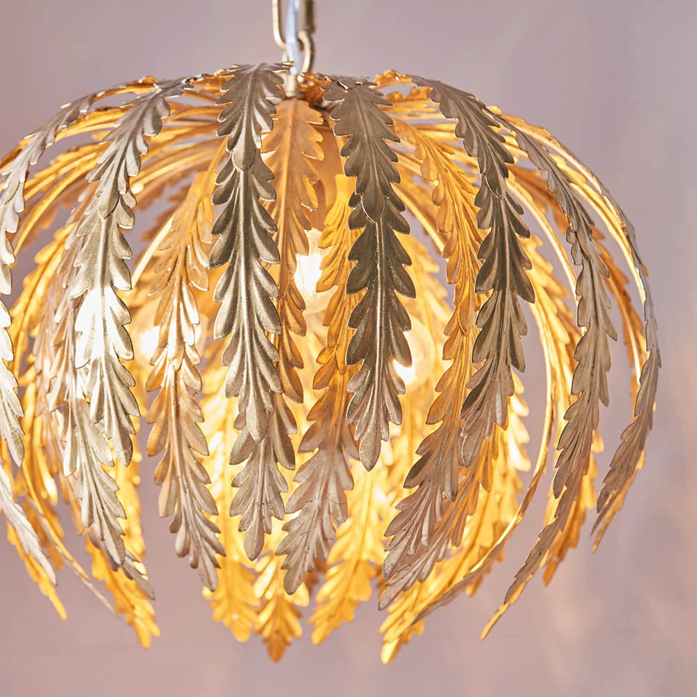 Lampadario Art Déco oro foglia 3xE14 Endon Delphine