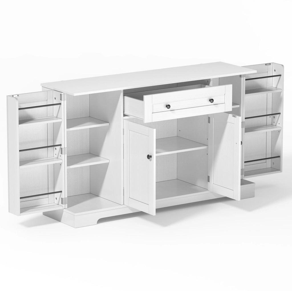 Buffet da cucina multifunzionale 138 cm con cassetto, ante a battente e ripiani regolabili – design moderno con sistema anti-ribaltamento