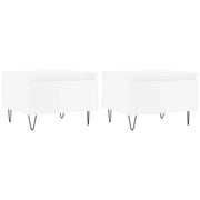 2 pz Tavolini da salotto | Tavolino da caff¨¨ | Tavolino da Soggiorno Bianchi 50x46x35cm in Legno Multistrato