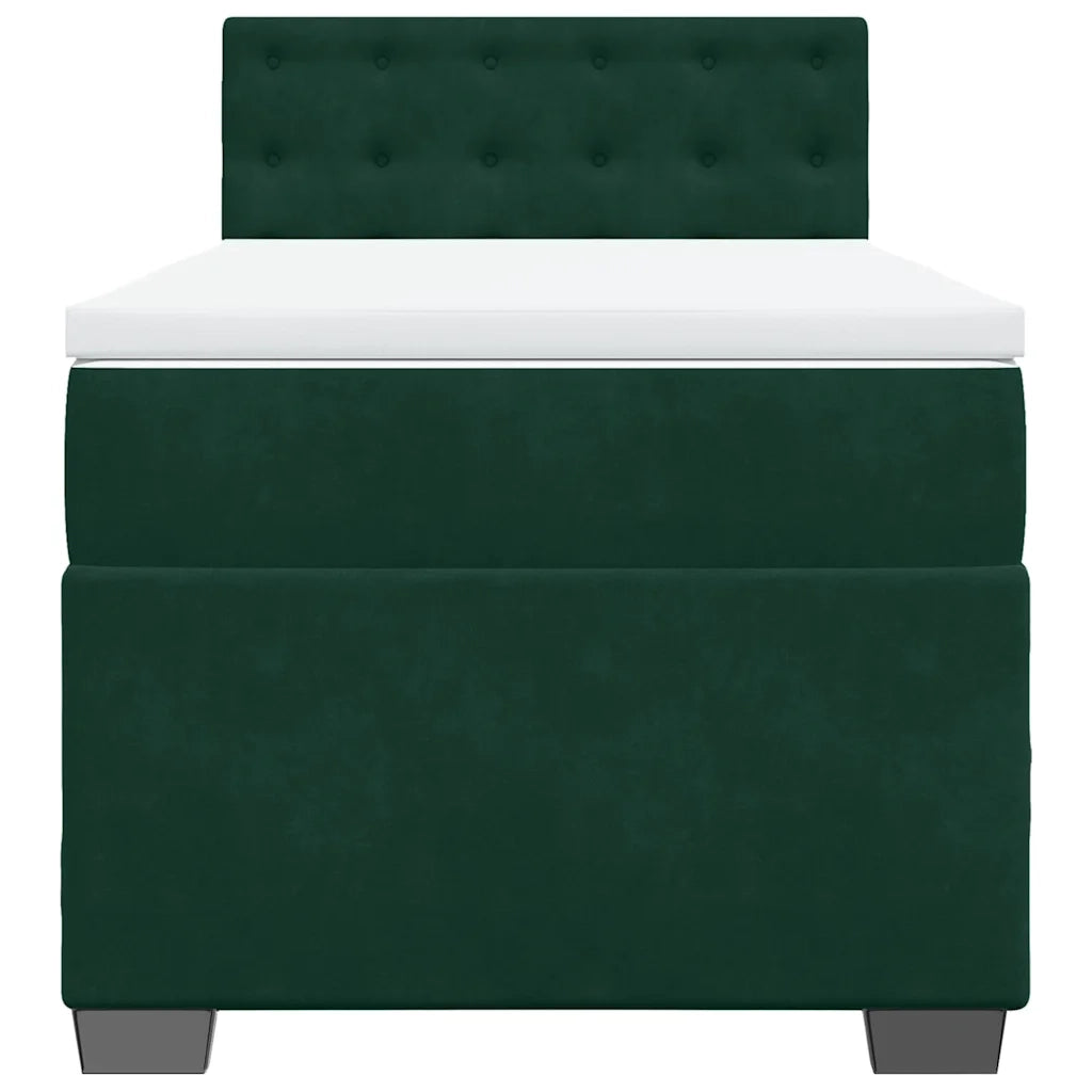 Giroletto a Molle con Materasso Verde Scuro 100x200 cm Velluto 3288549