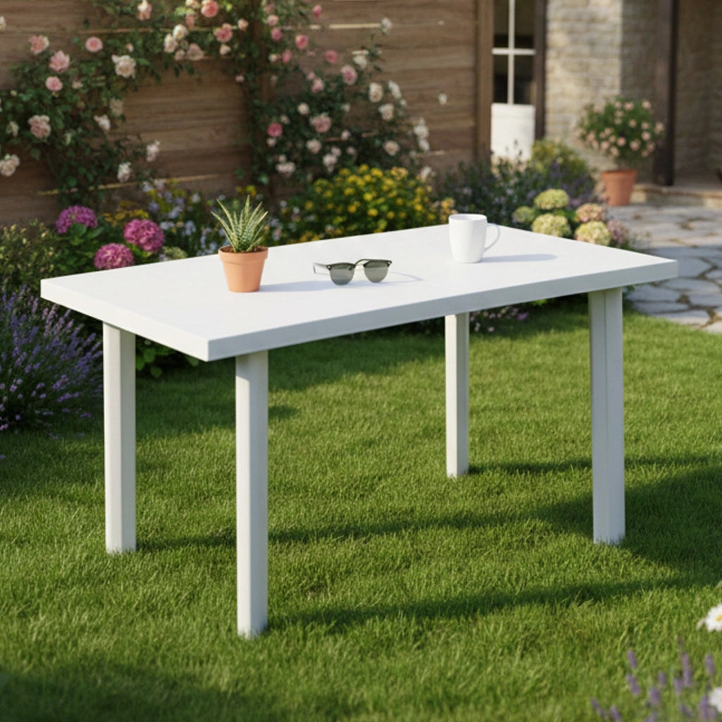 Ozello, Tavolo da Esterno 6 Posti Made in Italy, 126x76x72h cm Bianco