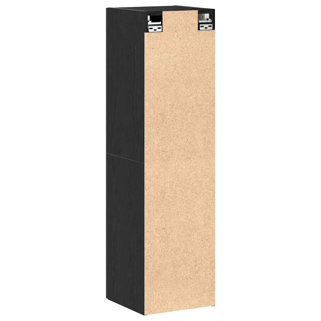 Mobile TV da parete-Mobile TV a Muro-Credenza TV Rovere Nero 30,5 x 30 x 110 cm