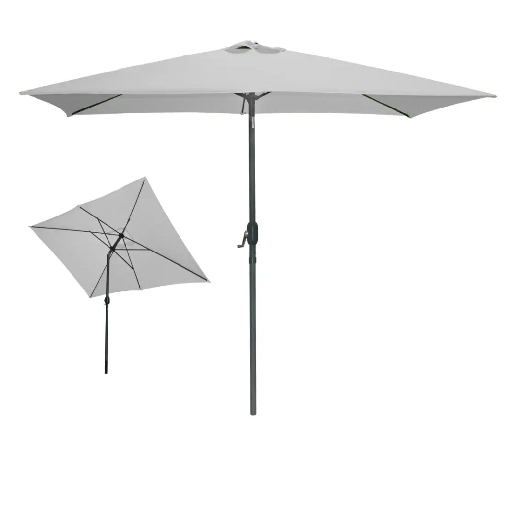 Ombrellone rettangolare inclinabile grigio chiaro 200x300x250 cm – Telo in poliestere resistente ai raggi UV