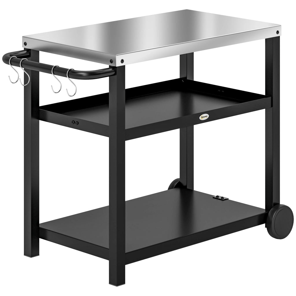 Carrello Servizio BBQ ¨C Zephmum ¨C Grigio 102x50x81 cm