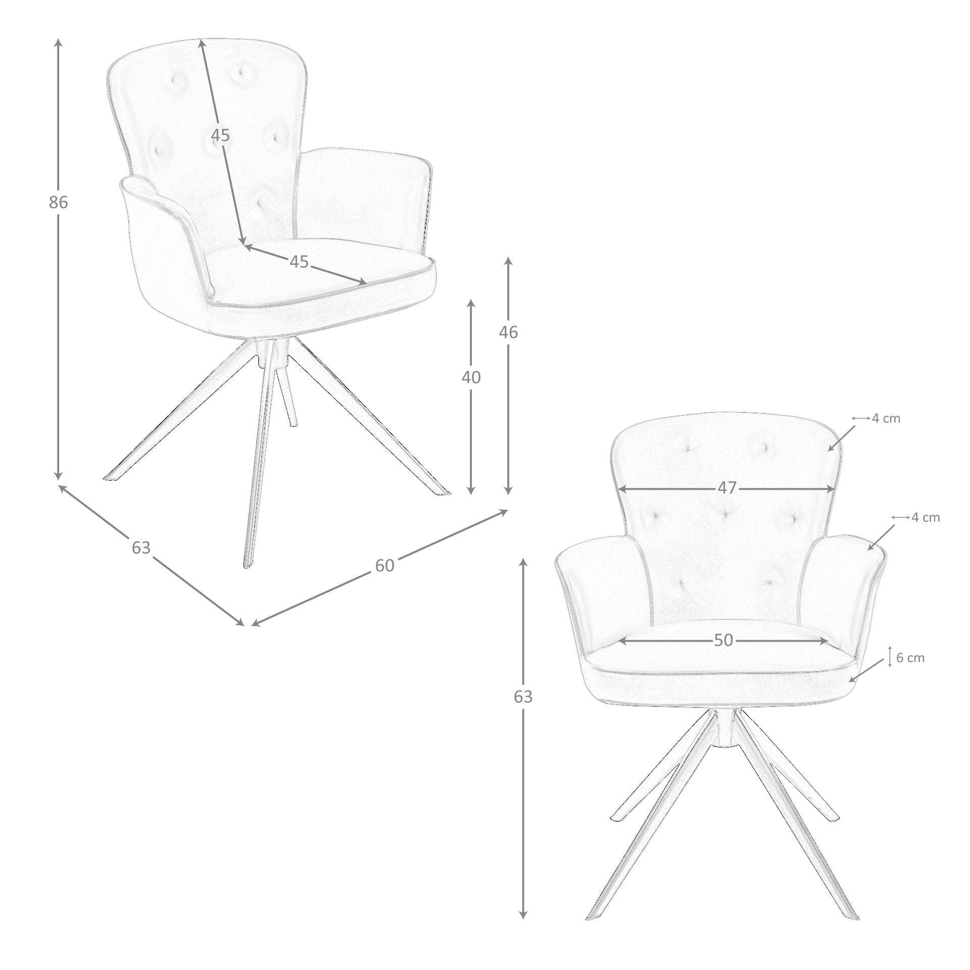 Sedia girevole in similpelle verde scuro