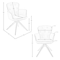 Sedia girevole in similpelle verde scuro