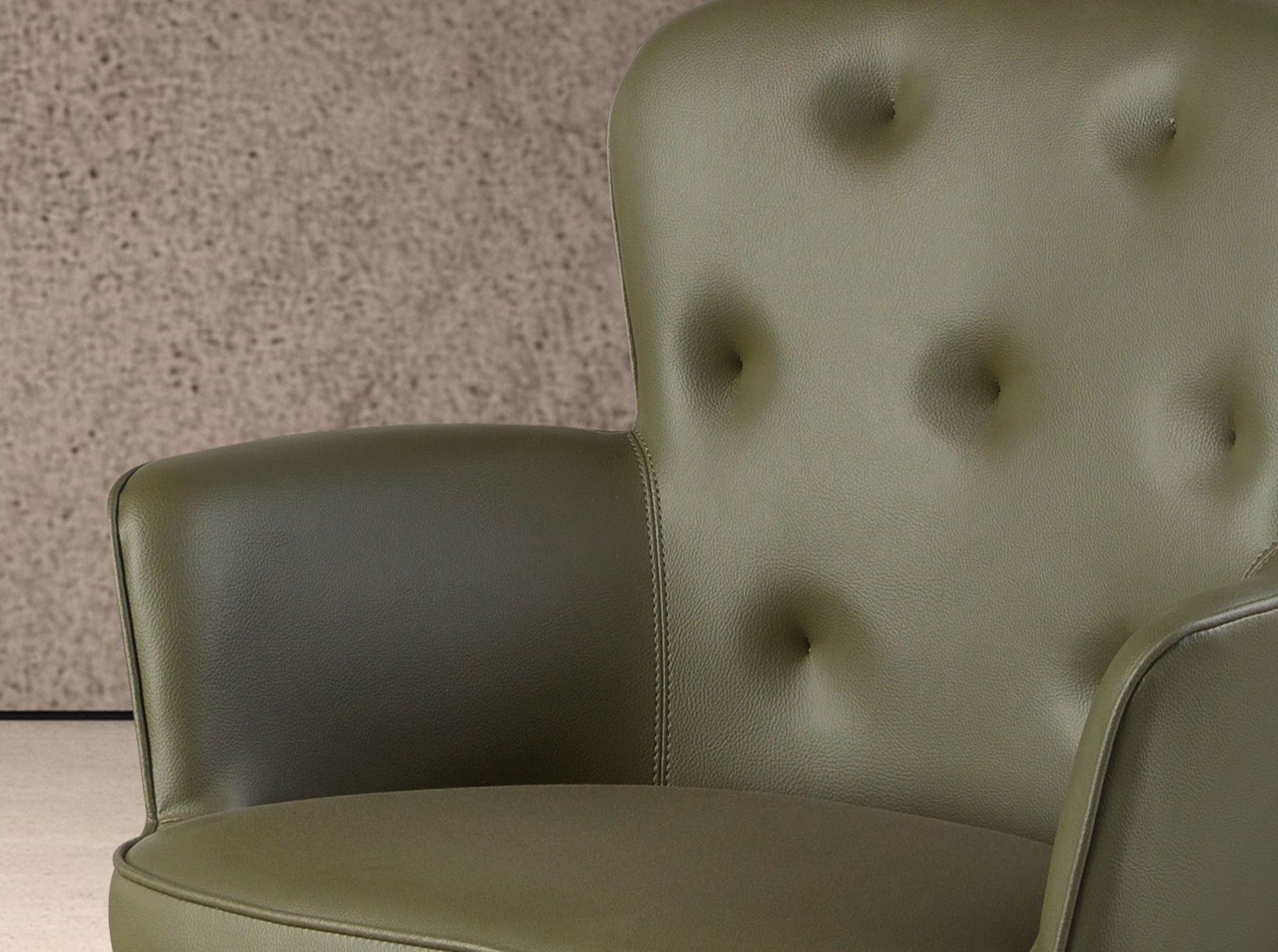 Sedia girevole in similpelle verde scuro