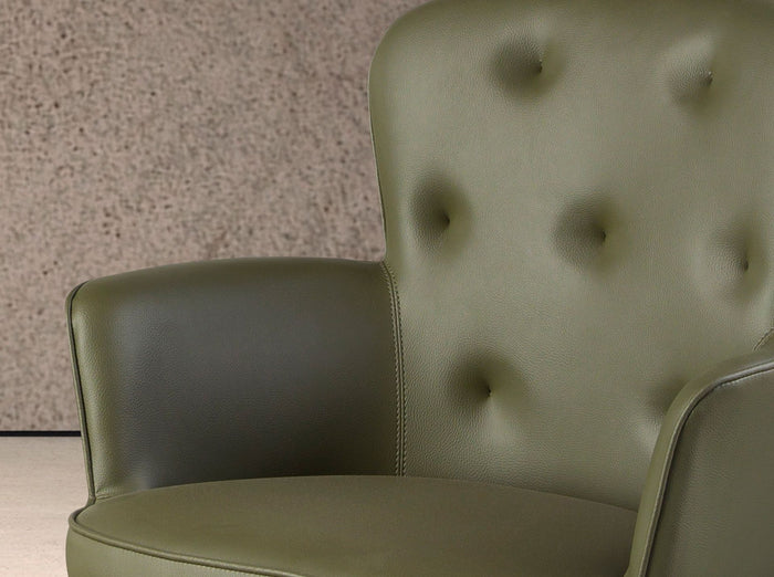 Sedia girevole in similpelle verde scuro