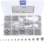 600 pezzi di bielle - sferette in acciaio - 13 misure - sferette in acciaio inossidabile - 2 mm - 10 mm - sferette metalliche precise - sferette robuste in acciaio inossidabile a forma rotonda - sfere di biella lucidate - per biciclette