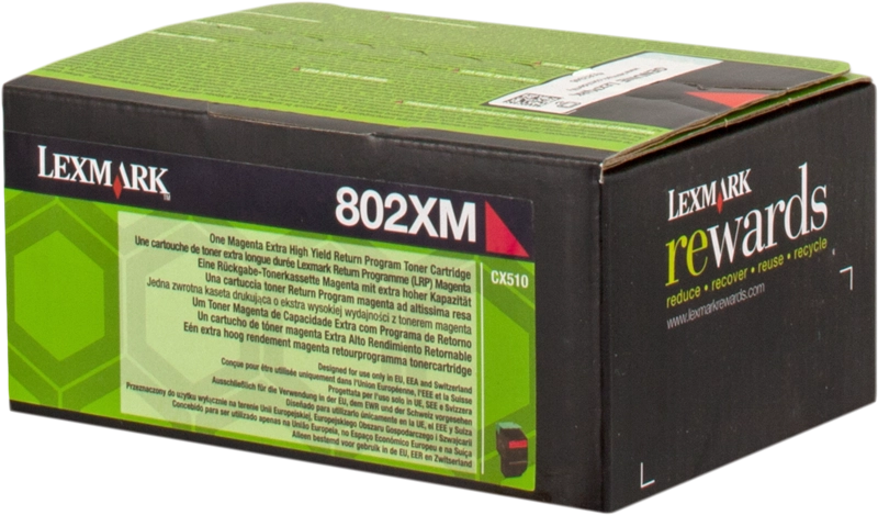ORIGINAL Lexmark toner magenta 802XM 80C2XM0 ~4000 Seiten cartuccia di stampa riutilizzabile
