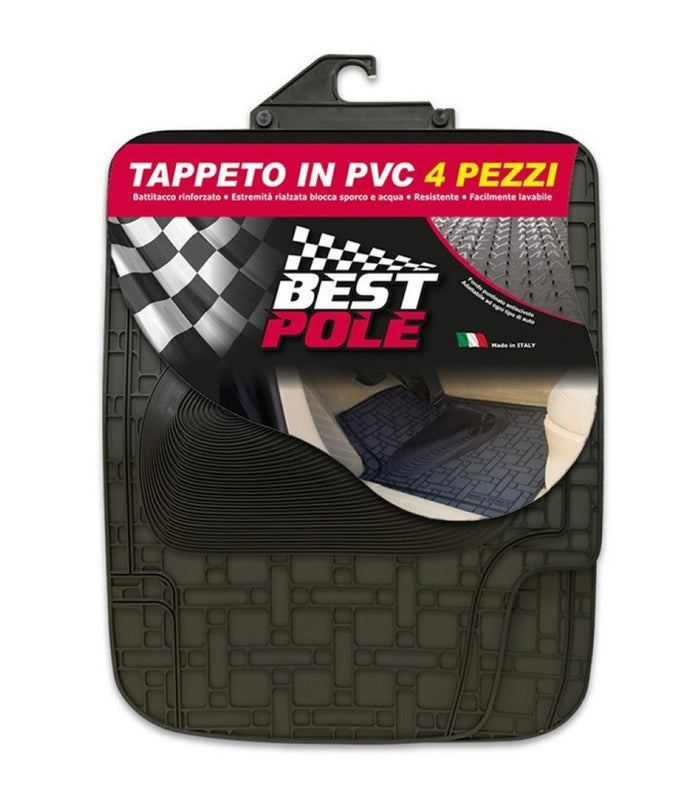 Tappeto Pvc Best Pole 4 Pezzi Nero - Rhutten