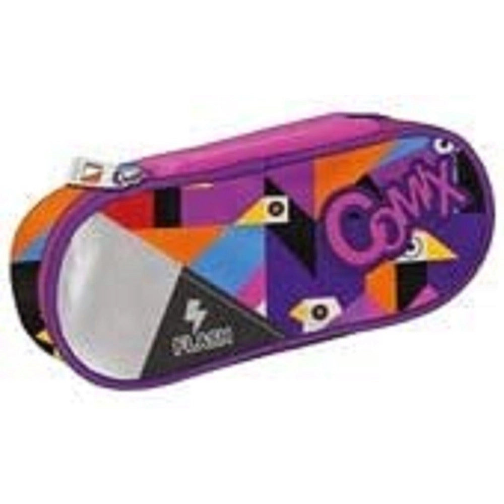 Trade Shop - Astuccio Portapenne Ovale Comix Flash Organizzato In Poliestere Accessori Scuola -