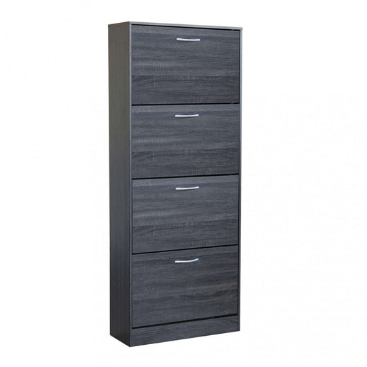 Scarpiera Wendy 60x24x150 h cm in Legno Grigio Scuro