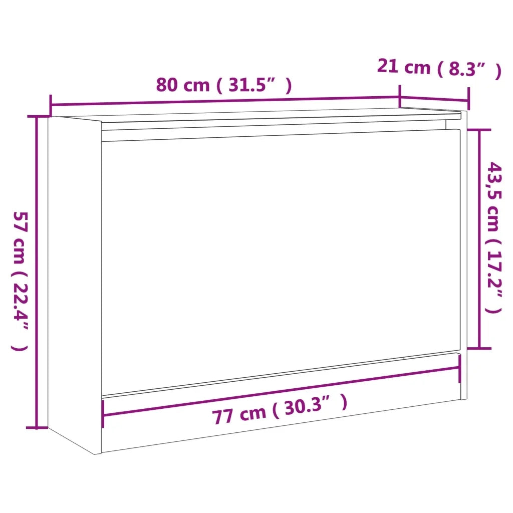 Scarpiera-Scaffale per scarpe Grigio Sonoma 80x21x57 cm in Legno Multistrato
