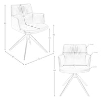 Sedia girevole in similpelle marrone cognac