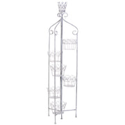 Portavasi in metallo per 6 vasi grigio 30,48x25,4x188,6h cm