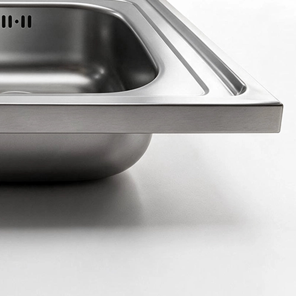 Lavello cucina acciaio appoggio 80x50 cm due vasche N214