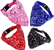 Set di 4 bandane per cani adattabili - bandane per cani e gatti con stile - adatte per cani piccoli, medi e grandi, gatti e cuccioli (rosso, blu, nero, rosa)