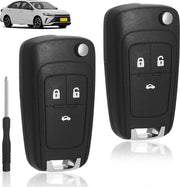 3 Pulsanti Comando Remoto Ripiegabile Cassetta Chiave - Compatibile con Opel Insignia Astra J Vauxhall Mokka Zafira - 2 Pezzi con chiave a guscio.