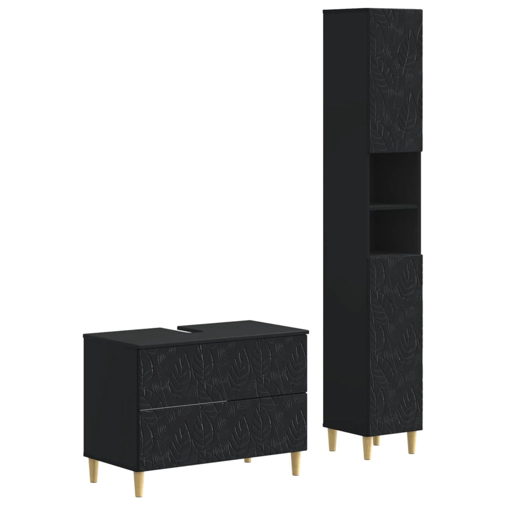 Set di Armadi da Bagno da 2 Pezzi DELFT Nero 3417541