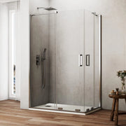 Box doccia angolare KENNA apertura al vertice 85x75 cm (80-85/70-75) cromo lucido vetro trasparente