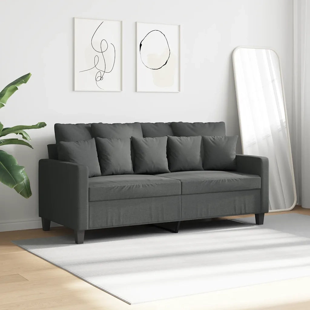 Divano a 2 Posti-Sofa 2 Posti Grigio Scuro 140 cm in Tessuto 688420