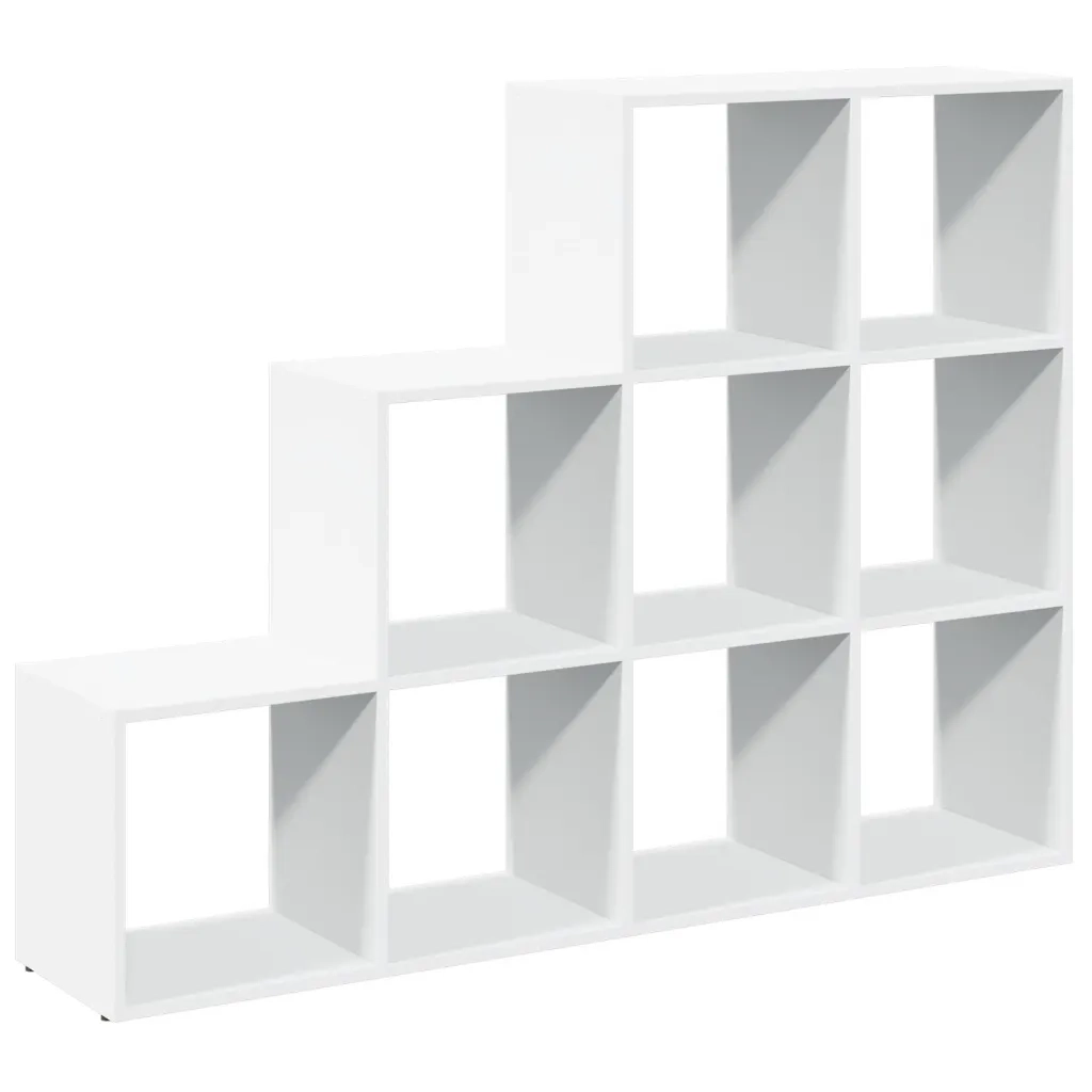 Libreria Divisorio 3 Ripiani-Scaffale per Libri-Mobile di Stoccaggio Bianca 137,5x29x103,5cm Truciolato