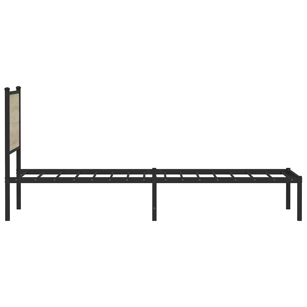 vidaXL Giroletto senza Materaso in Metallo Rovere Sonoma 100x190 cm