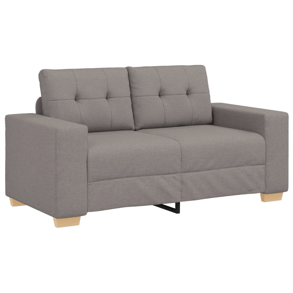 Set Divano a 2 Pezzi con Cuscini in Tessuto Taupe