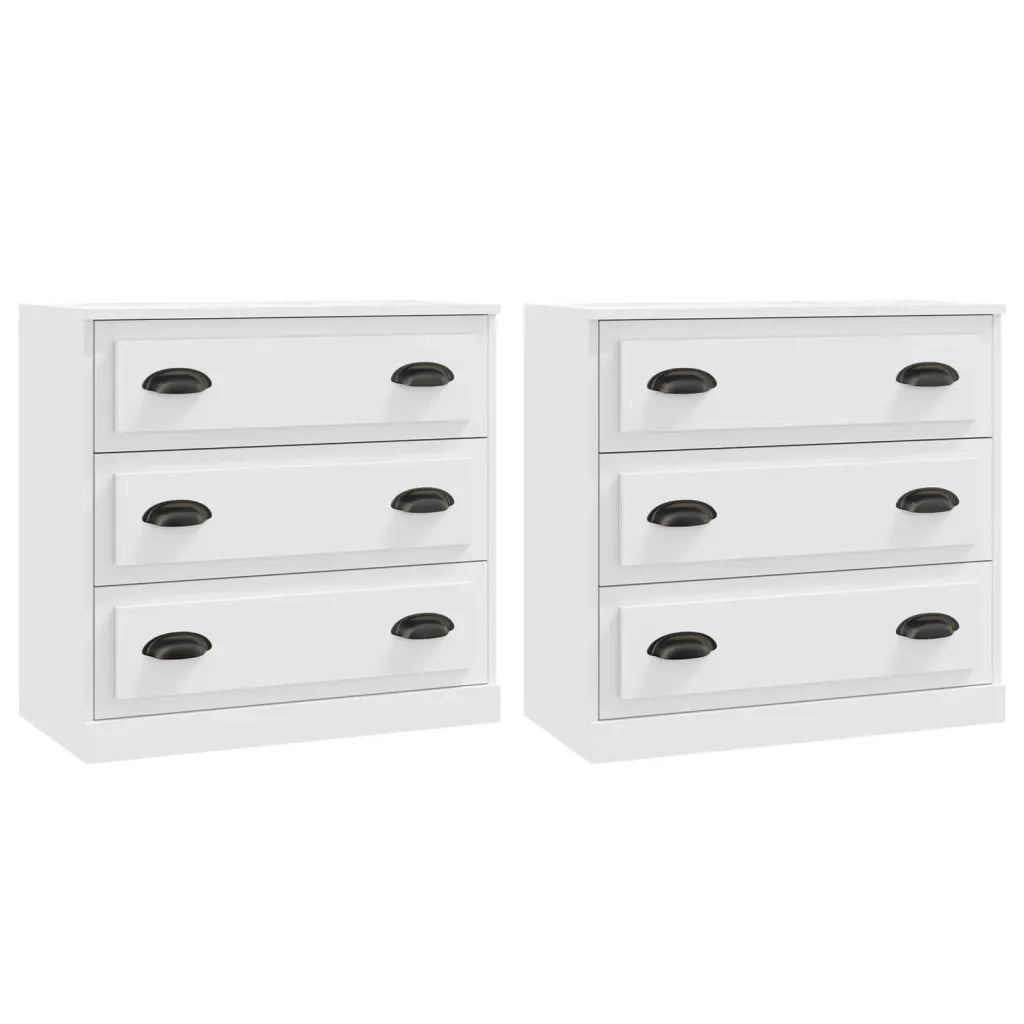 Credenze 2 pz | Madia | Buffet da pranzo | Armadio da pranzo Bianche in Legno Multistrato