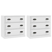 Credenze 2 pz | Madia | Buffet da pranzo | Armadio da pranzo Bianche in Legno Multistrato