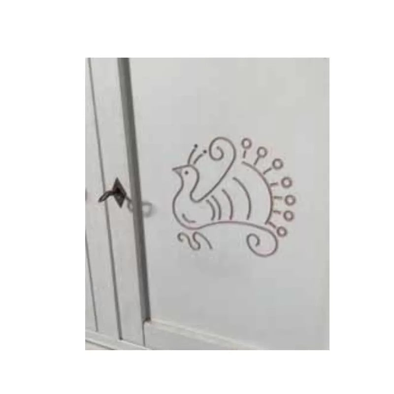 Cristalliera 2 porte legno shabby bianco invecchiato pavoncella 112x49x206 - Mobili 2G