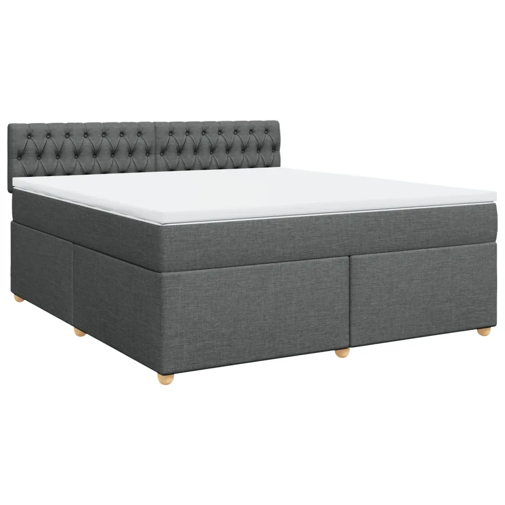 Giroletto a Molle con Materasso Grigio Scuro 180x200 cm Tessuto 3286767
