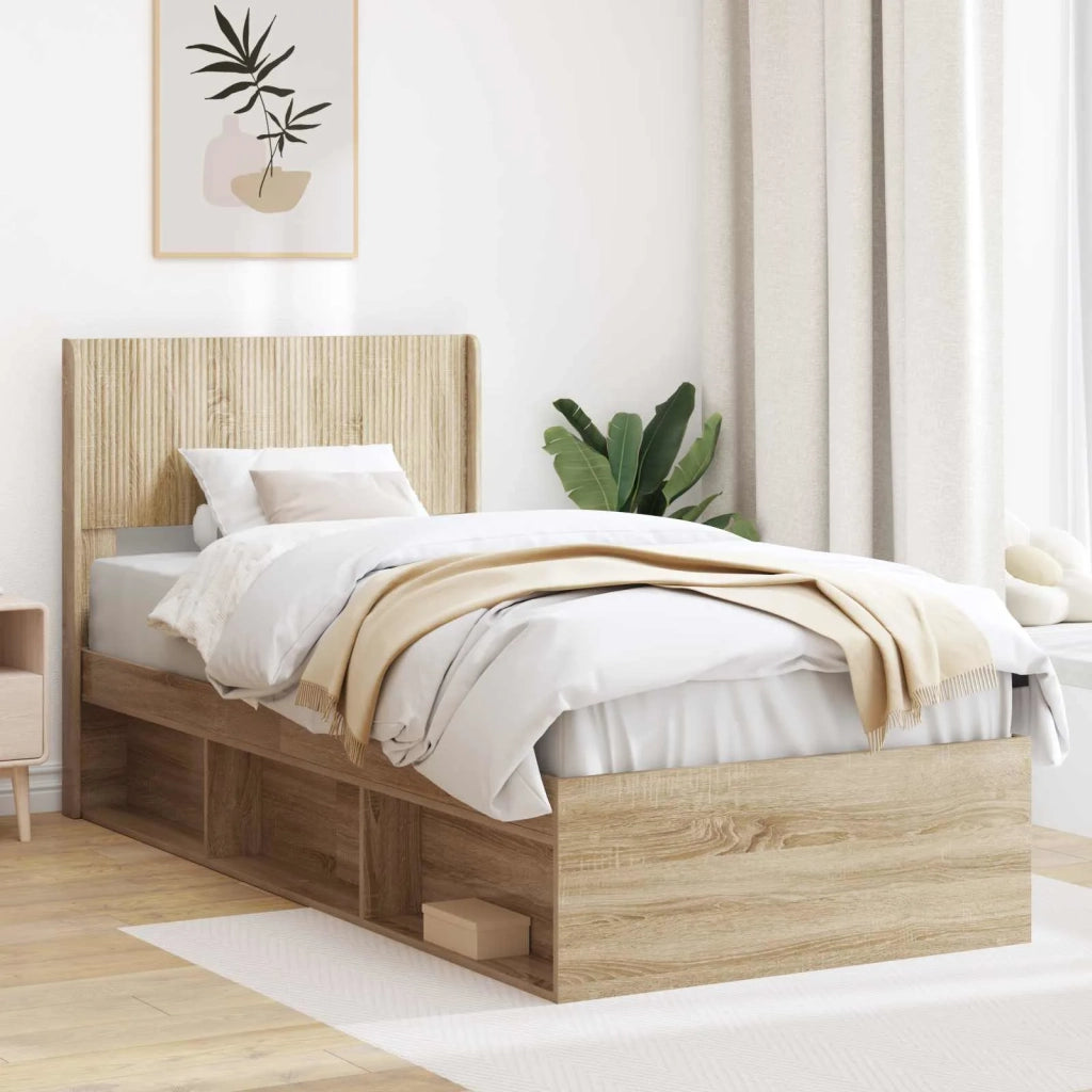 Struttura del letto con stoccaggio e testata 3 pcs 3414253