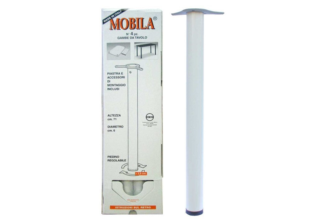 Set Gambe Tavolo Bianca 60X710 Pezzi 4 - Masidef