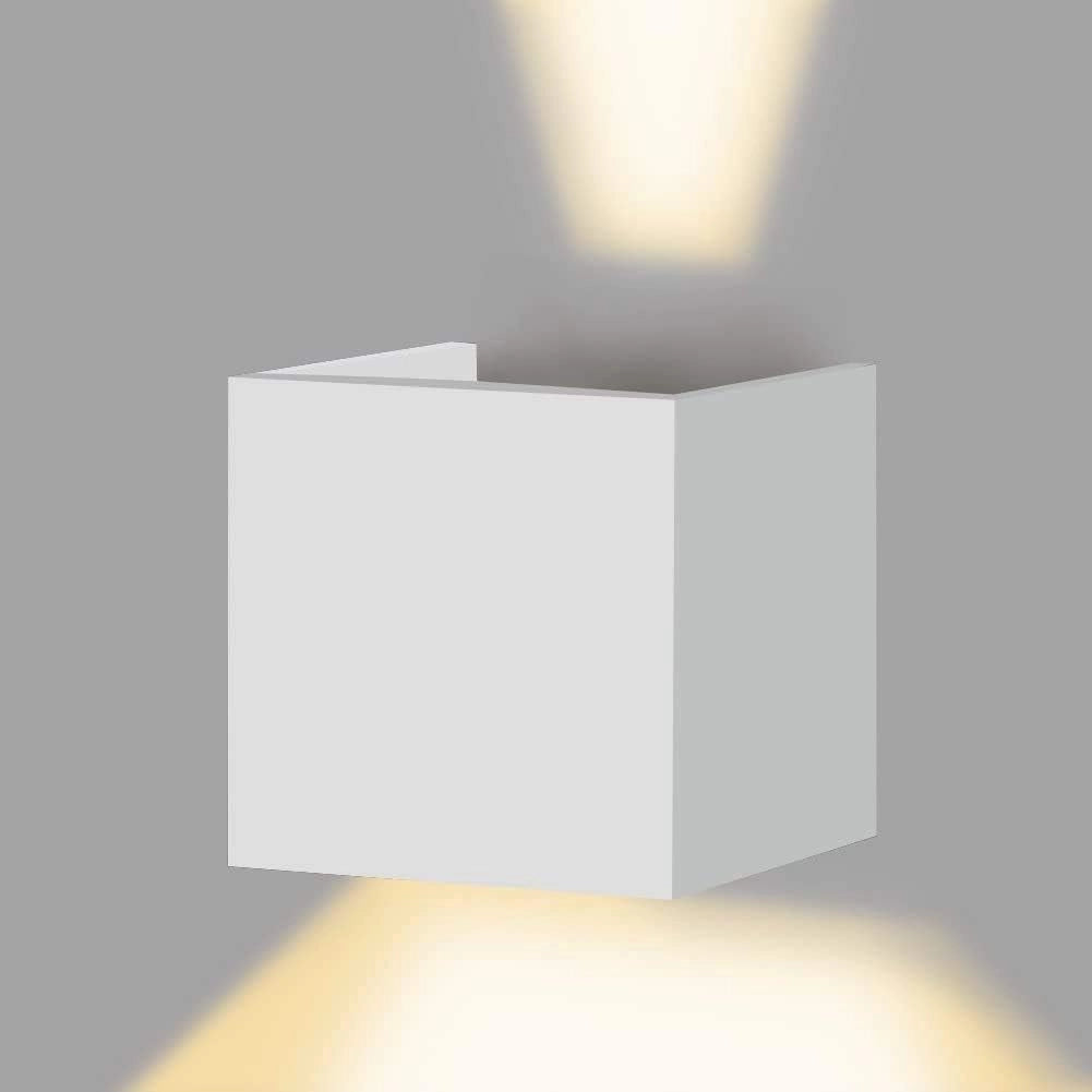 Applique LED cubo bianca da parete 12W IP65 – Luce calda, naturale o fredda – Up & down per esterno Colore della luce: Luce calda
