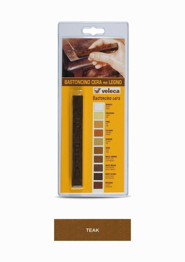 Bastoncino Cera Ritocco Coprente Legno Legno Teak Set 5 Pezzi - Veleca