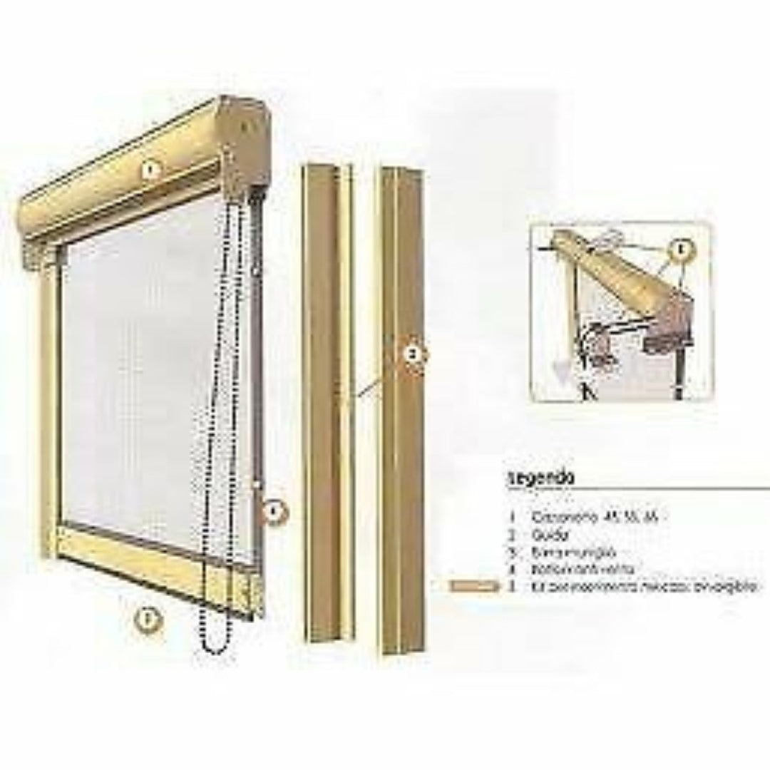 Zanzariera In Kit Avvolgibile Con Catenella Bianco 120X250 Medal - Medal