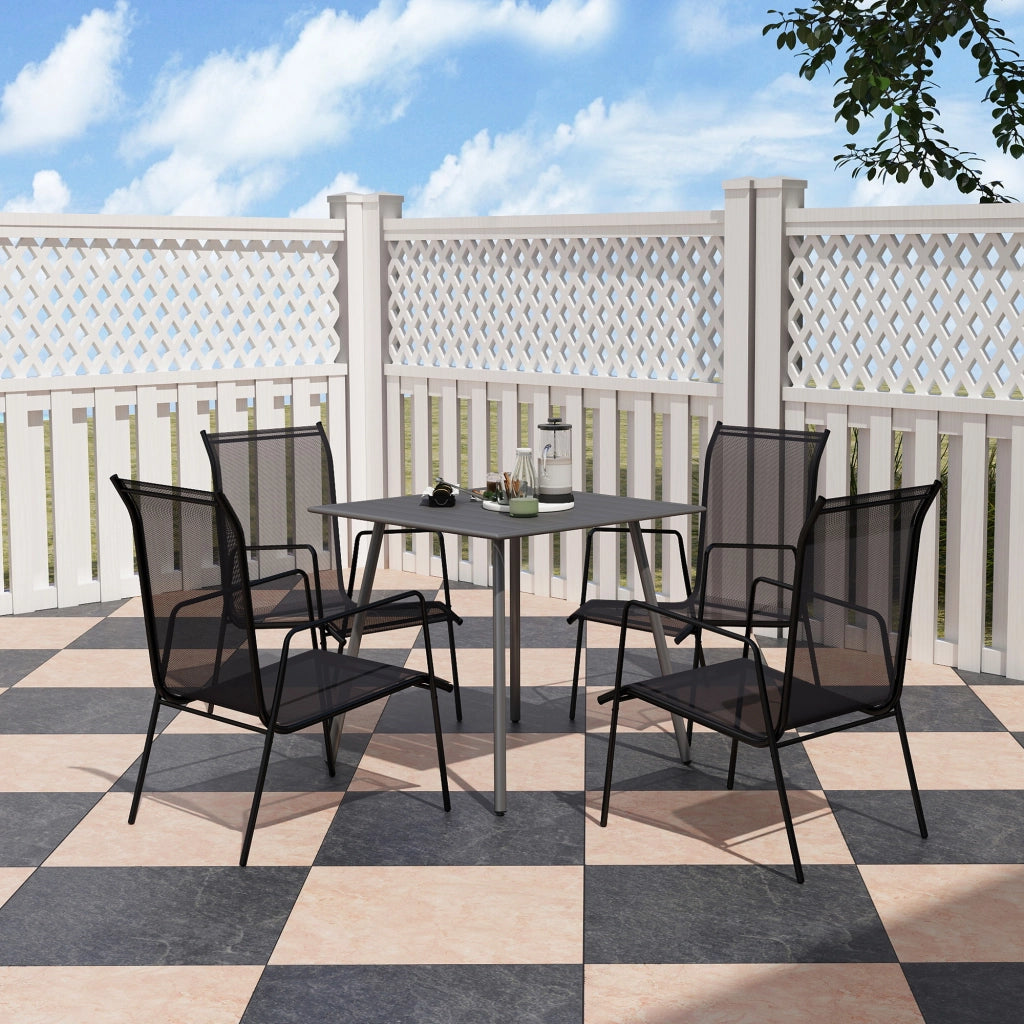 Tavolo da giardino per 6 persone ¨C zephmum ¨C Grigio, 80x80x74 cm