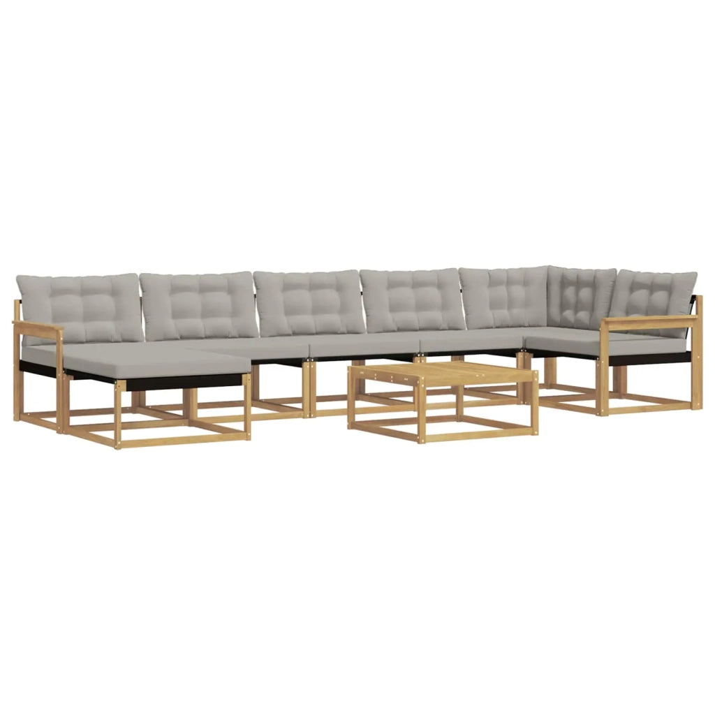 Set di divani da esterno 8 pcs Bianco e Grigio Chiaro