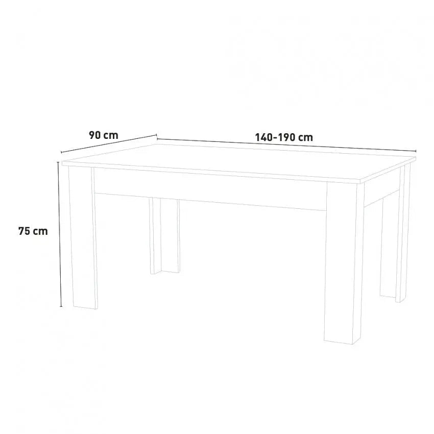 Tavolo Allungabile JESI 140 dal Design Moderno in Larice Bianco