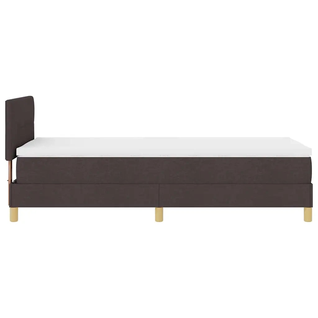 Letto a Sorgente LED Marrone Scuro 90 x 200 cm Tessuto 3342411