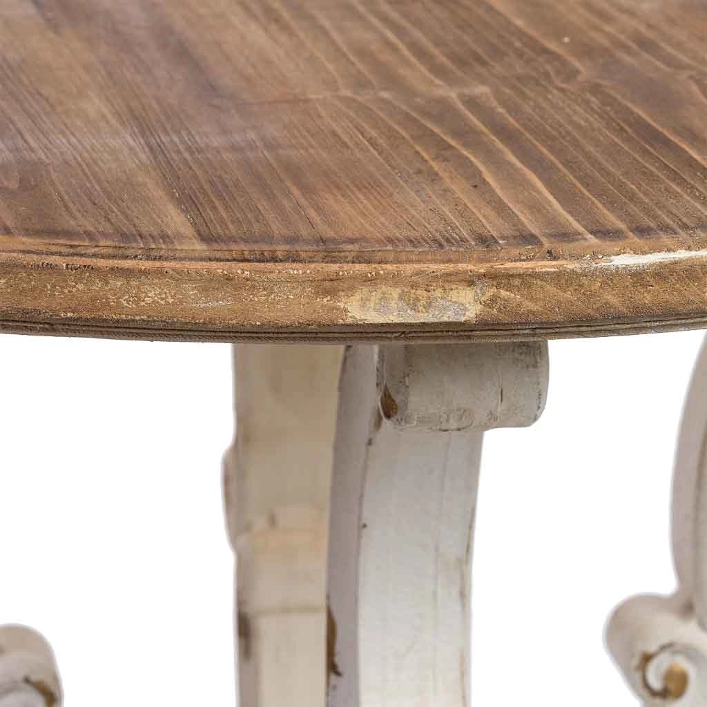 Tavolo rotondo in legno finitura invecchiata D80x80x79h cm