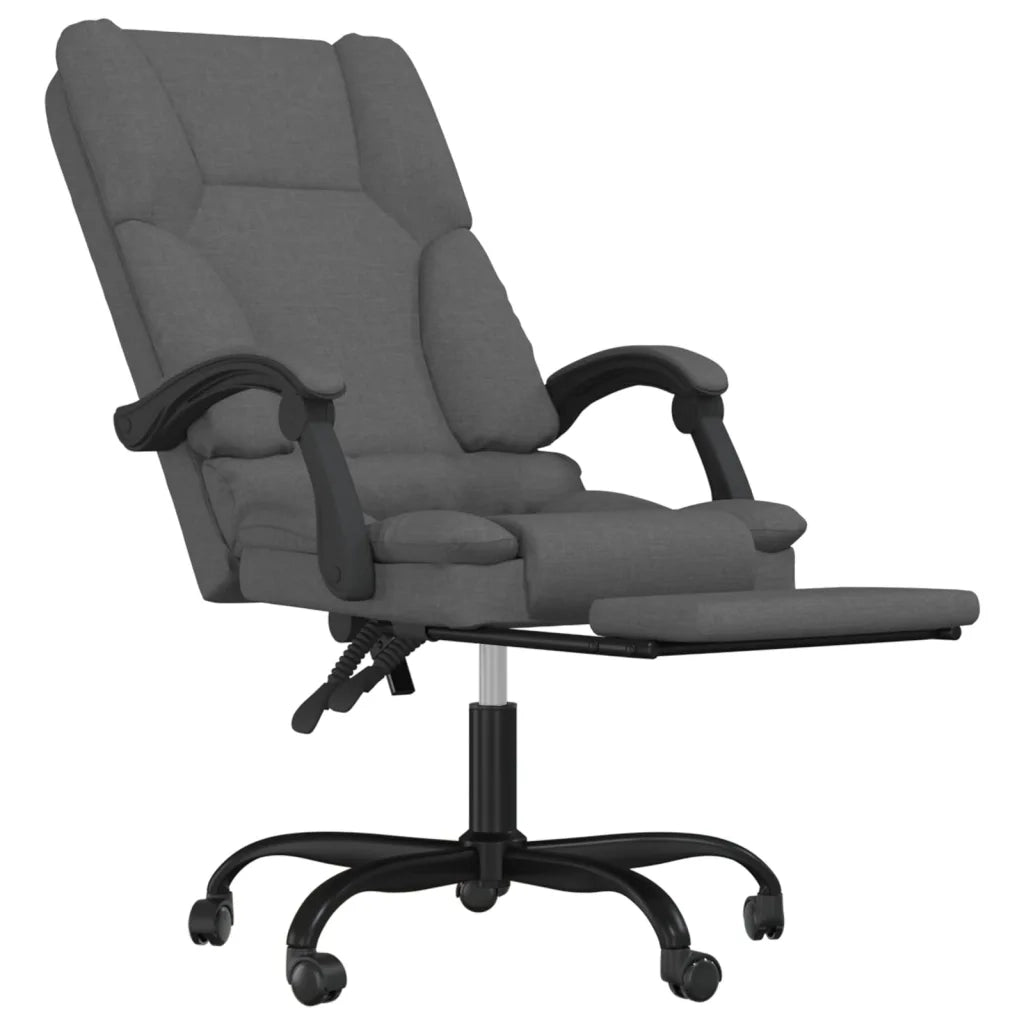 Sedia da Ufficio Massaggio Reclinabile Grigio Scuro in Tessuto cod mxl 15326