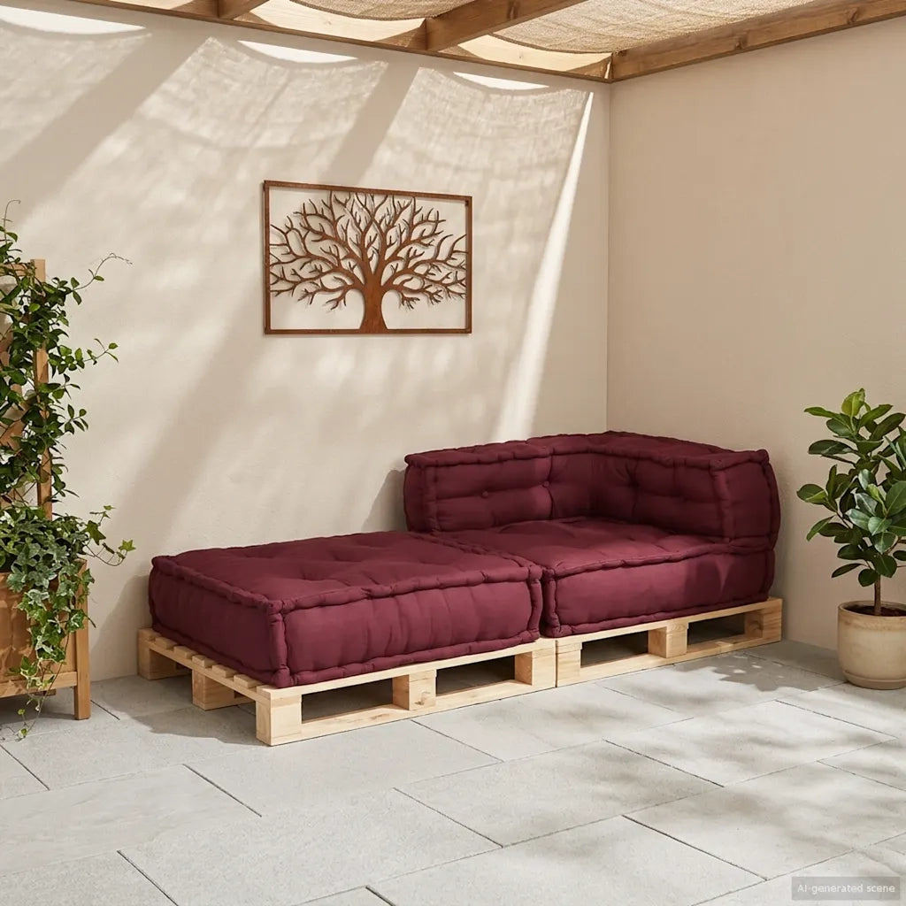 Divano | Divano da soggiorno | Sofa Componibile Marrone Rossiccio 70x70x54 in Tessuto