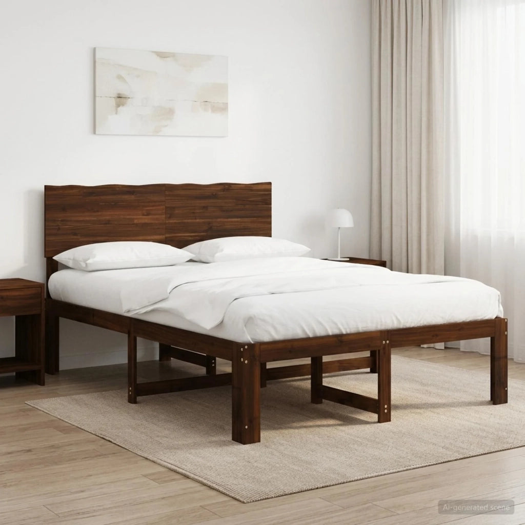 Letto matrimoniale con testiera ROSTOCK Marrone Scuro 3405407